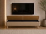 Hanah Home Sarven Soporte para TV Beige con Otomano